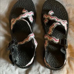 Chaco sandals. Black and pink